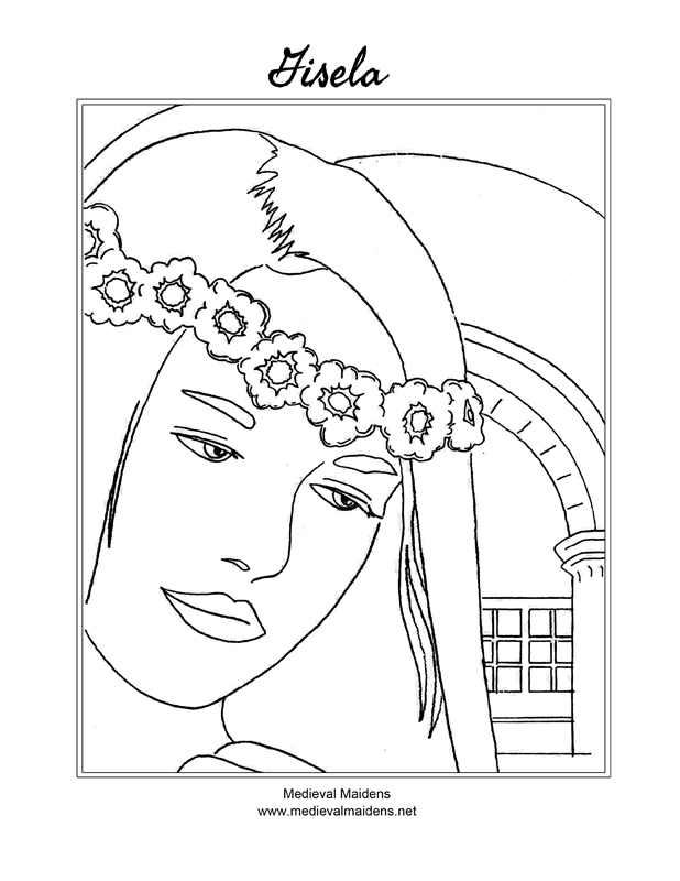 Download a sketch of Gisela to color