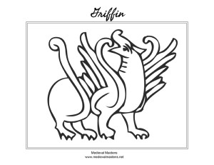 Download a sketch of a Griffin to color
