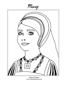 Download a sketch of Mary to color